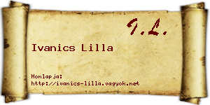 Ivanics Lilla névjegykártya